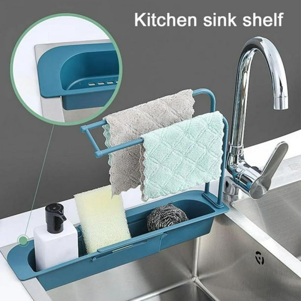Capacity Sink Faucet Drain Rack Holder Kitchen Bathroom Sponge Soap